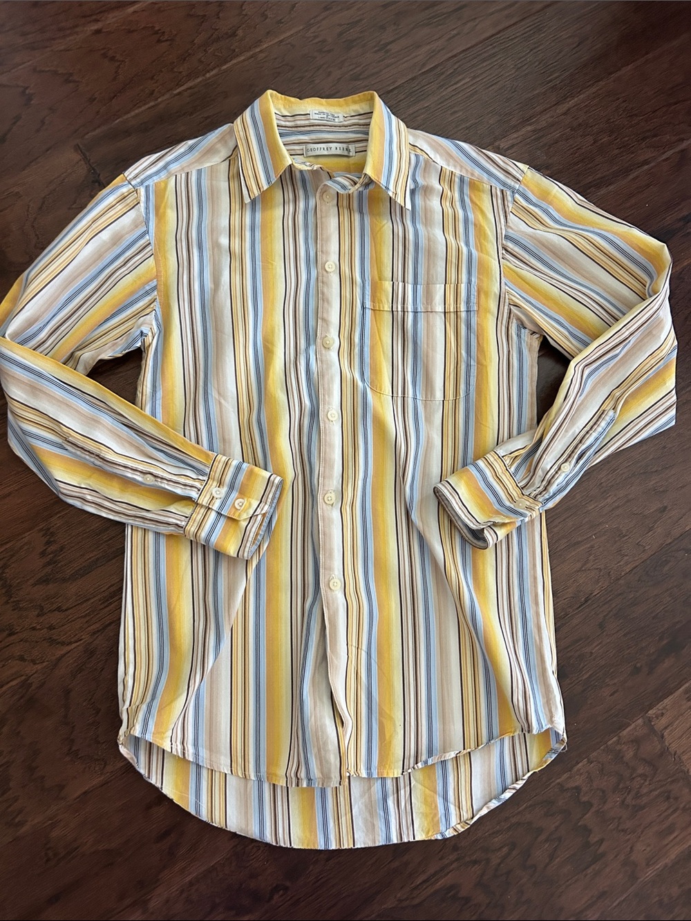 Geoffrey Beene Casual Striped Button-Up Shirt